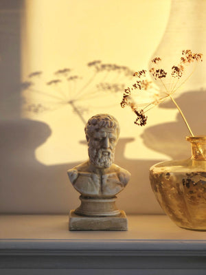 Plaster bust of a classical Greek figure 
