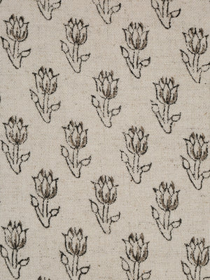 Block Print Pillow with Grey-Sage Floral