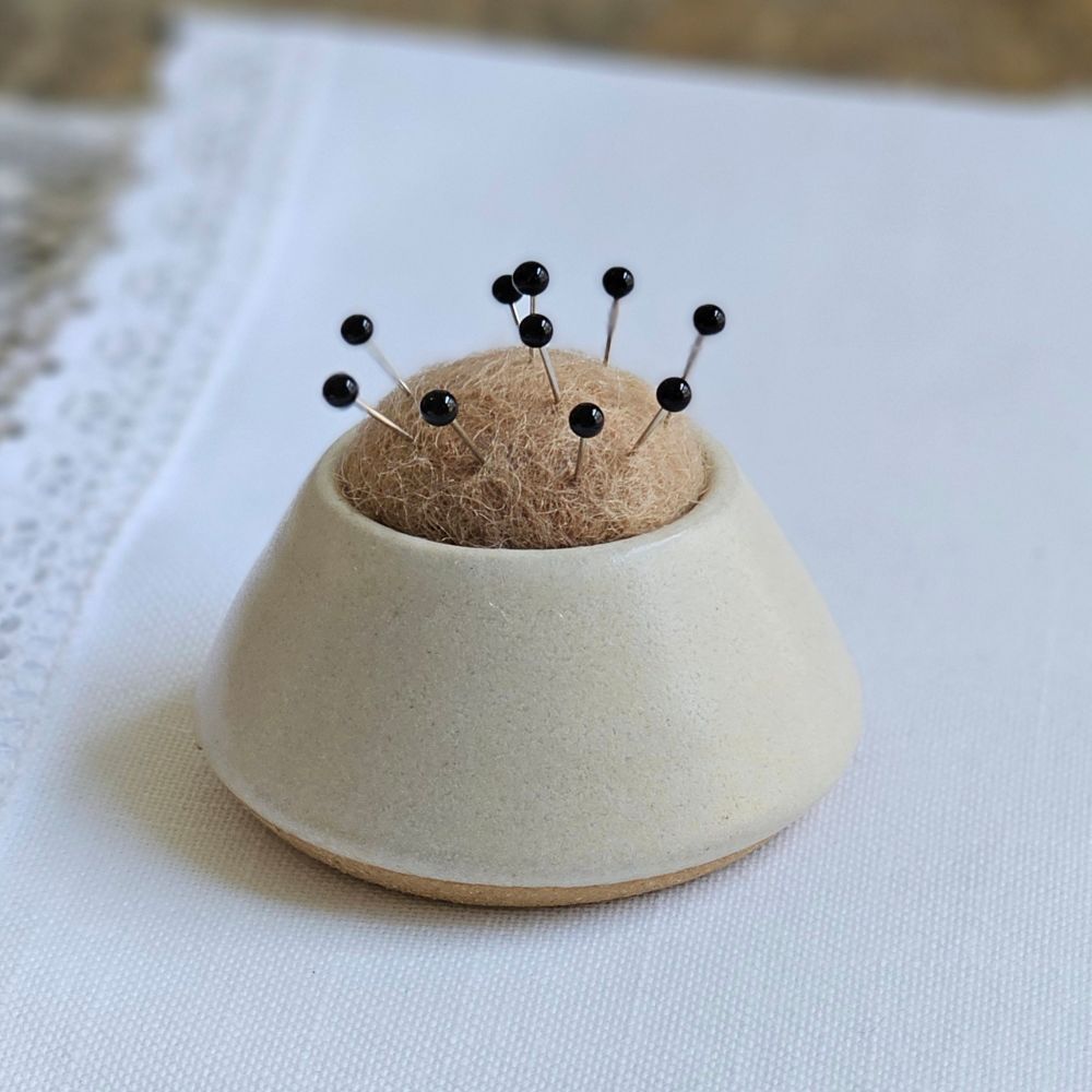 Handmade Ceramic and Wool Pin Cushion