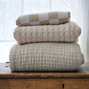 Kantha Quilted Stitch Sherpa Throw