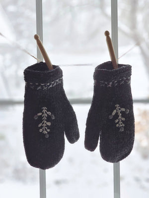 Knit and Embroidery Mittens