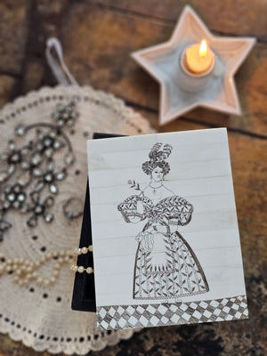 Lady in Waiting Scrimshaw Keepsake Box