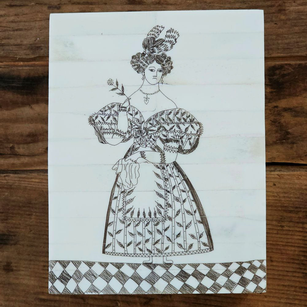 Lady in Waiting Scrimshaw Keepsake Box