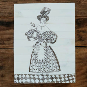 Lady in Waiting Scrimshaw Keepsake Box