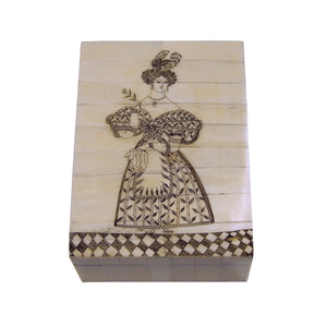 Lady in Waiting Scrimshaw Keepsake Box