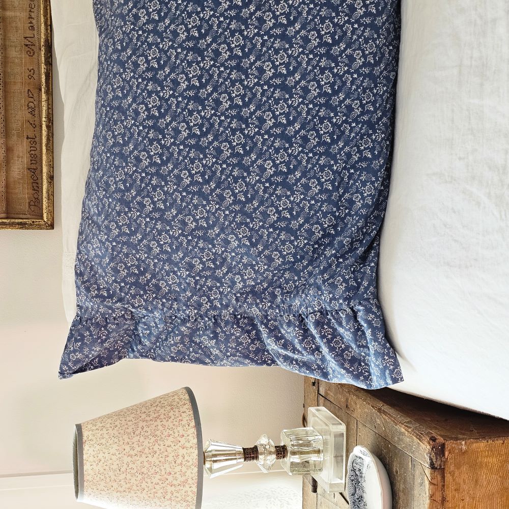 Laura Blue Floral Pillowcase, Set of Two