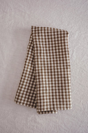 Linens with Tobacco and White Gingham