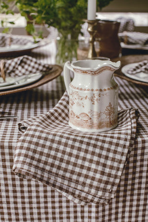 Linens with Tobacco and White Gingham