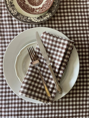 Linens with Tobacco and White Gingham