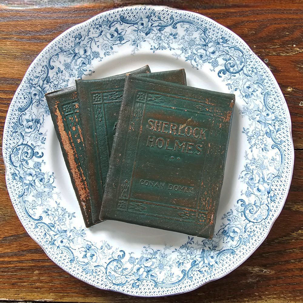 The Antique Little Leather Books, Set of Three, date back to the 1920s. These mini books are perfectly imperfect with pages that have a vintage patina and signs that they were once well-loved. Your set will include three different books. Book titles and level of wear will vary. I use mine to create unique place card holders for special occasions. Set of three. 