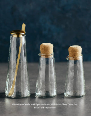 Mini Glass Carafe with Spoon and Mini Glass Cruet Set