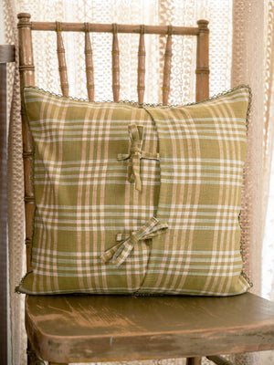 Needlepoint and Plaid Harvest Pillow Cover