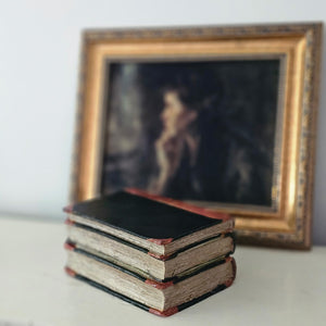 For a timeless look, this Old Book Stack reproduction is the perfect addition to any shelf. Crafted of resin, it features an authentic faux leather binding with distressed well-worn pages. The stack can rest upright or lie flat, adding an air of vintage charm to any space. 6.5" x 4.5" x 3"