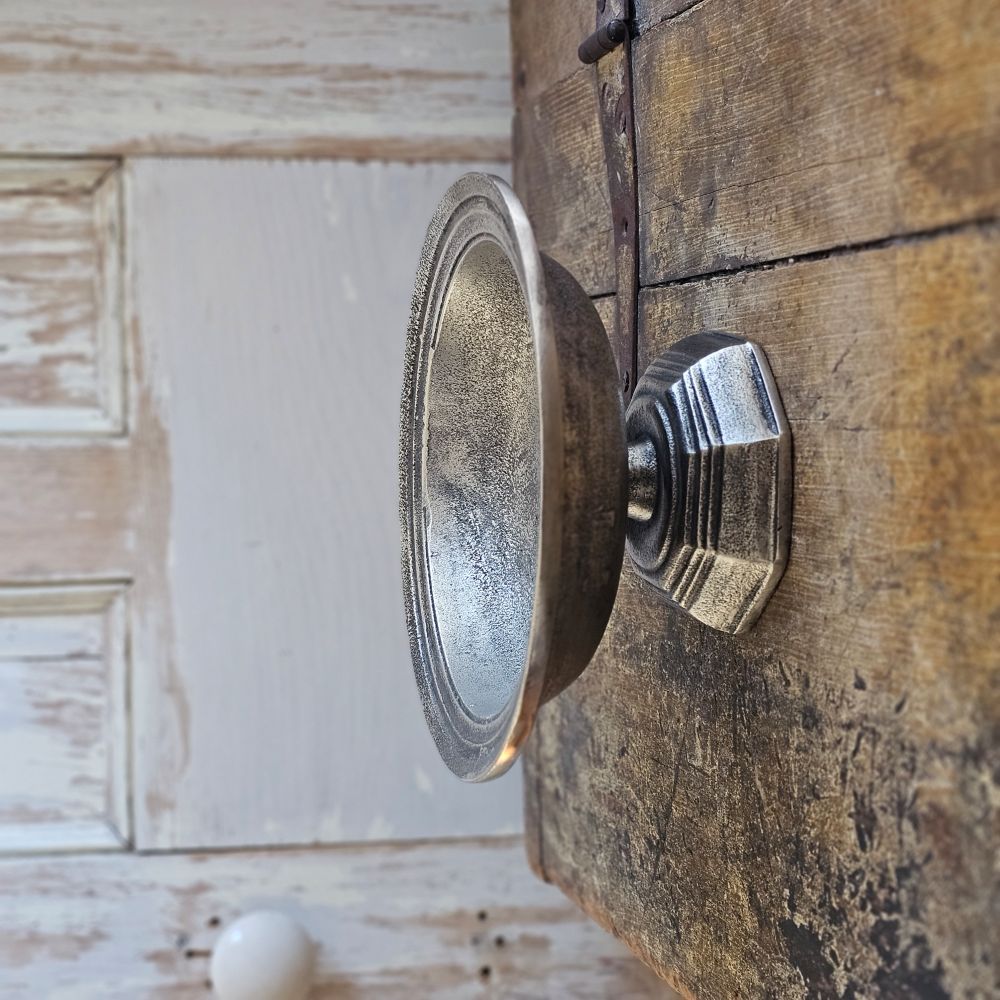 Pewter Style Pedestal Compote