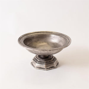 Pewter Style Pedestal Compote