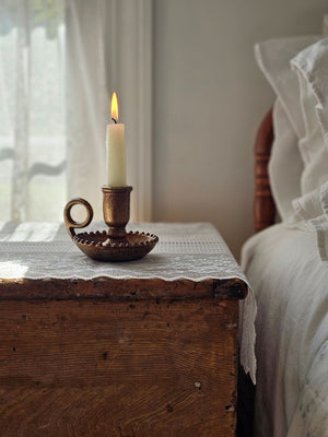 Old World Gold Chamberstick Taper Candle Holder