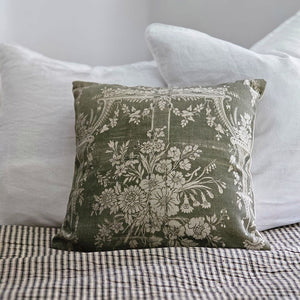 Old World Sage Floral Pillow