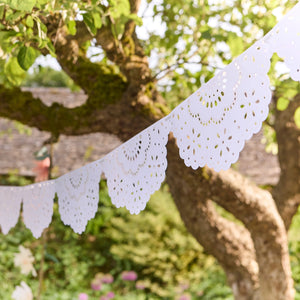 Paper Lace Doily Style Pennant Garland