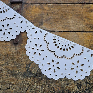 Paper Lace Doily Style Pennant Garland
