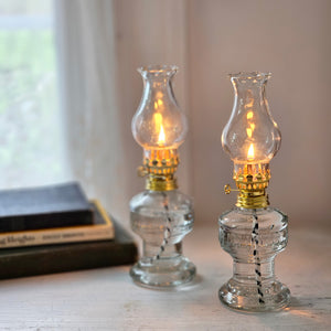 Petite Glass Oil Lamp, Set of Two