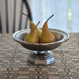 Pewter Style Pedestal Bowl