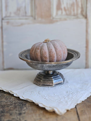 Pewter Style Pedestal Bowl