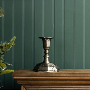 Pewter Style Taper Candle Holder