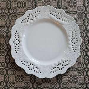 Antique White Porcelain Lace Design Plate