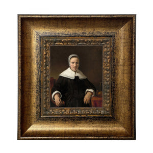 Portrait of Woman with Flower with Antiqued Gold Frame