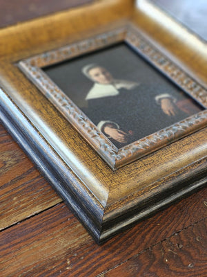 Portrait of Woman with Flower with Antiqued Gold Frame