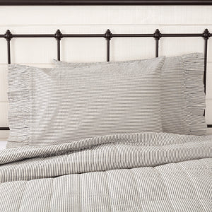 Add a cozy and refreshing look to your farmhouse style bedroom with the Portsmouth Blue Ticking Stripe Quilt. This Americana quilt evokes a feeling of cool ocean breezes and vintage vibes, featuring popular ticking stripes in denim blue and light beige with quality seersucker material to enjoy for years to come. This hand-quilted, 100% cotton coverlet gets softer with each washing.