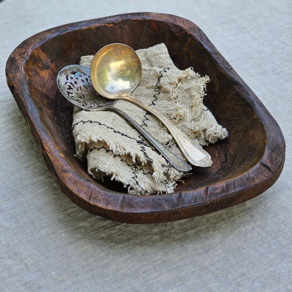 Set Of 20 Carved Wooden Dough Bowls – Primitive Trencher Trays, Rustic Home Decor, 8–10 Inch