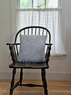Embroidered Queen Anne's Lace Pillow
