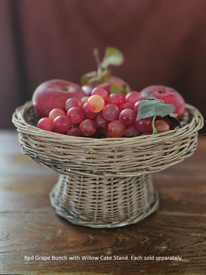 Red Grape Bunch on Willow Cake Stand Riser
