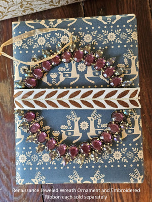 Embroidered Laurel Leaf Ribbon