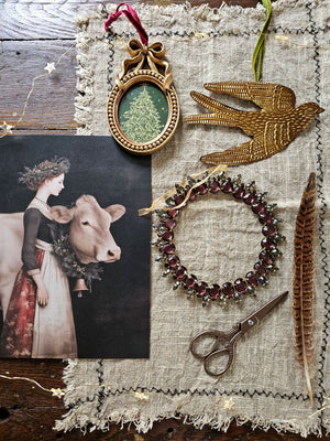 Milkmaid at Christmas Art Print