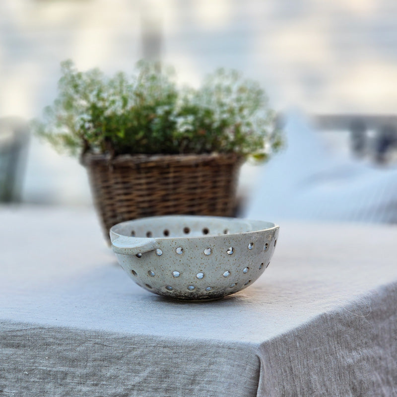 Rustic Ceramic Colander Berry Bowl