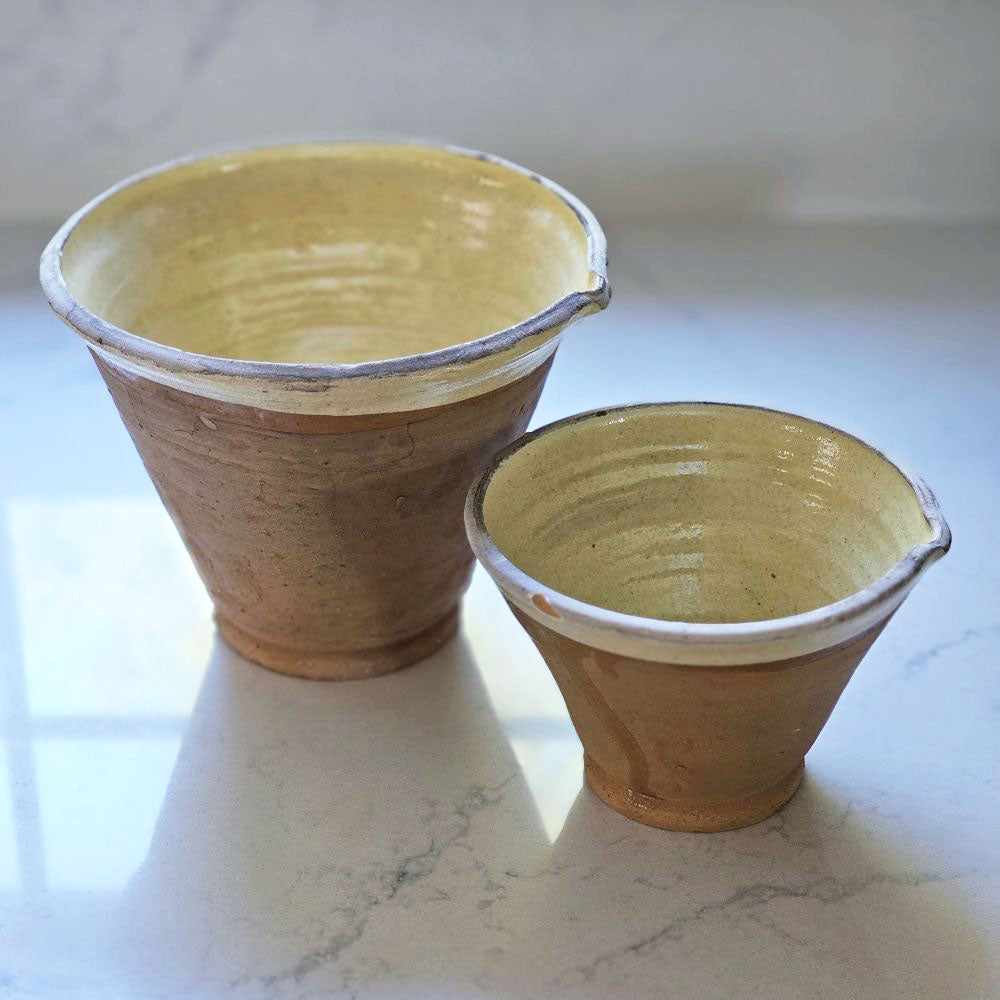 Rustic Farmhouse Clay Bowl Set of Two