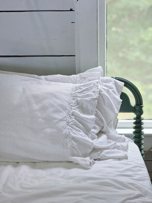 Serenity White Lush Ruffle Pillowcase Set