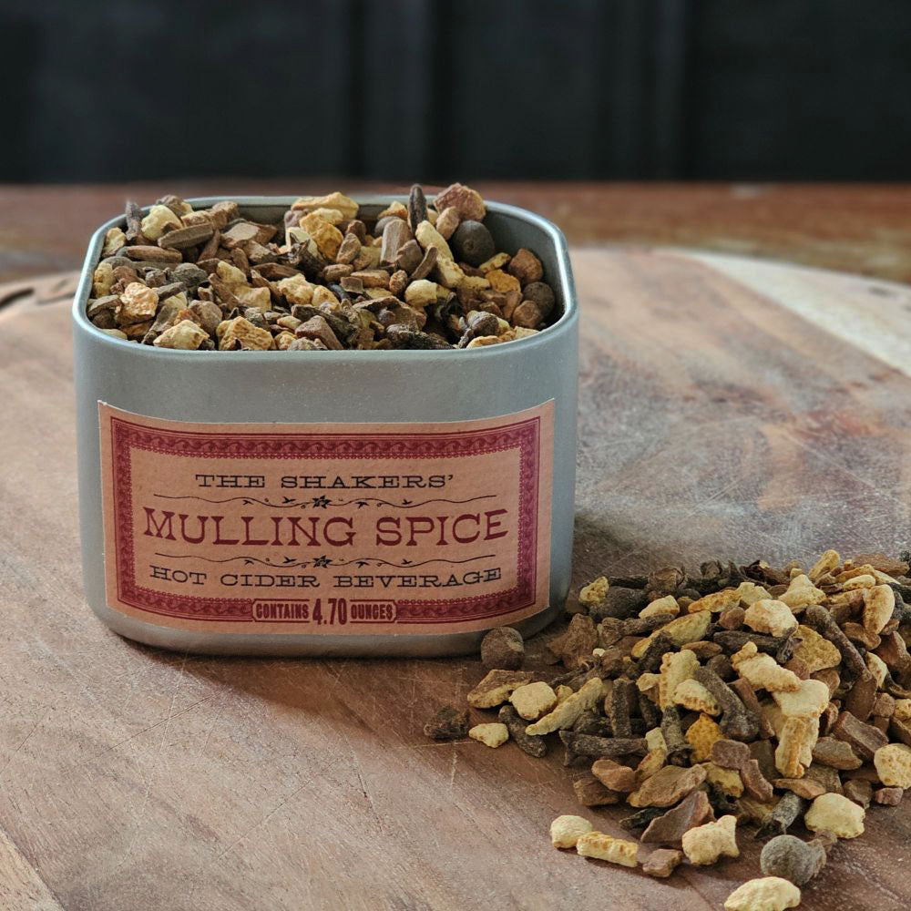 Infuse your cider and teas with this warming blend of spices. The Shakers' Mulling Spice combines cinnamon chips, orange peel, allspice, and cloves into specially crafted to transform cider, wine, or tea into a festive seasonal drink. As it steeps, rich spice and citrus notes unfold into a deeply aromatic cup. Comforting and inviting, it brings classic holiday warmth to cold-weather gatherings