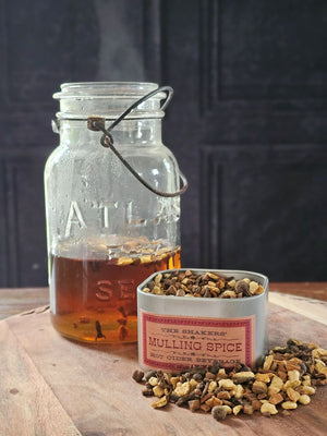 Infuse your cider and teas with this warming blend of spices. The Shakers' Mulling Spice combines cinnamon chips, orange peel, allspice, and cloves into specially crafted to transform cider, wine, or tea into a festive seasonal drink. As it steeps, rich spice and citrus notes unfold into a deeply aromatic cup. Comforting and inviting, it brings classic holiday warmth to cold-weather gatherings
