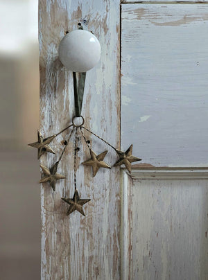 Shooting Stars Ornament, Antiqued Brass Star Cluster Ornament, Gold Stars