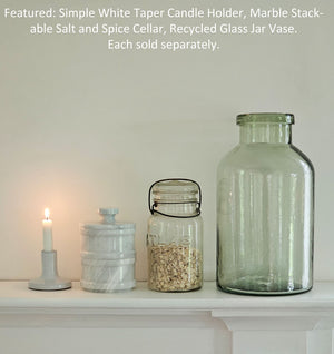 Simple White Taper Candle Holder