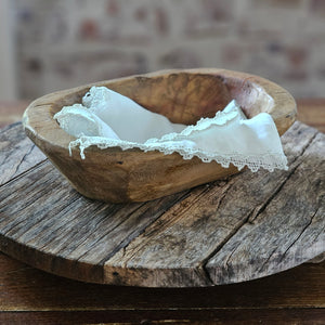 Small Primitive Wood Dough Bowl