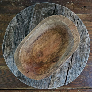 Small Primitive Wood Dough Bowl