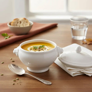 White Soup Bowl with Lid
