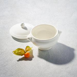 White Soup Bowl with Lid