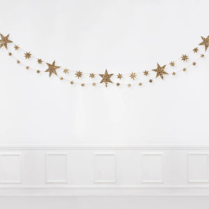 Sparkling Gold Star Banner Garland