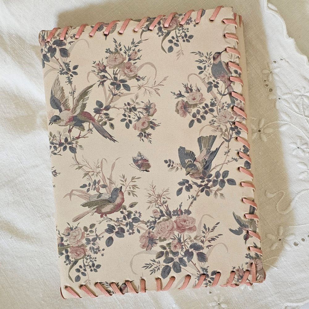 Sparrows and Cottage Roses Leather Journal