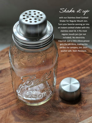 Stainless Steel Cocktail Shaker for Regular Mouth Jars